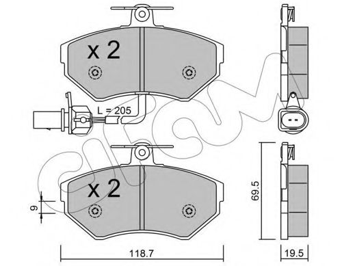 CIFAM 822-215-2 Тормозные колодки для VOLKSWAGEN (Фольксваген) CIFAM 822-215-2 Тормозные колодки для VOLKSWAGEN (Фольксваген)