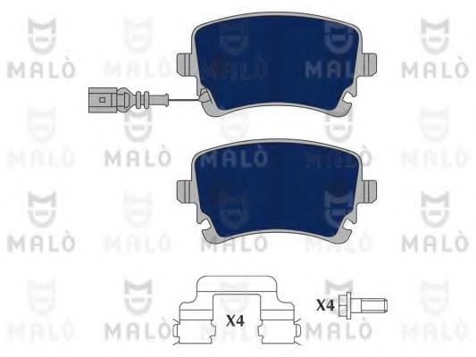 MALÒ 1050110 Тормозные колодки для VOLKSWAGEN T5 (Фольксваген Т5) MALÒ 1050110 Тормозные колодки для VOLKSWAGEN T5 (Фольксваген Т5)