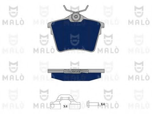 MALÒ 1050180 Тормозные колодки для PEUGEOT 407 (Пежо 407) MALÒ 1050180 Тормозные колодки для PEUGEOT 407 (Пежо 407)