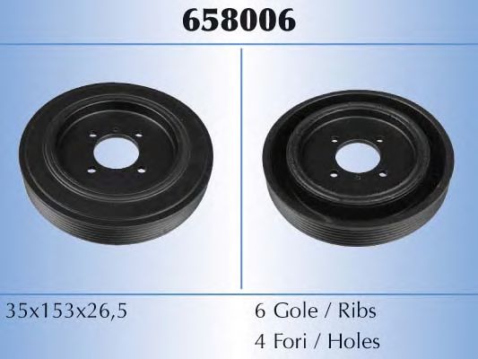 MALÒ 658006 Ременный шкив, коленчатый вал 