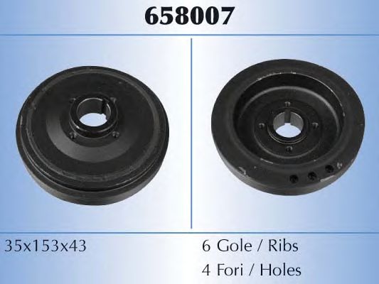 MALÒ 658007 Ременный шкив, коленчатый вал 