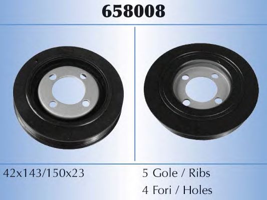 MALÒ 658008 Ременный шкив, коленчатый вал 