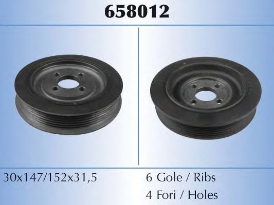 MALÒ 658012 Ременный шкив, коленчатый вал 