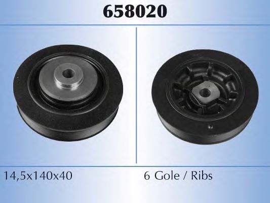 MALÒ 658020 Ременный шкив, коленчатый вал 