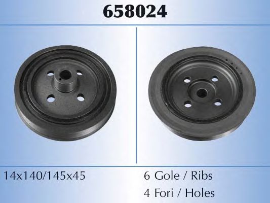 MALÒ 658024 Ременный шкив, коленчатый вал 