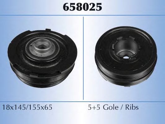 MALÒ 658025 Ременный шкив, коленчатый вал 