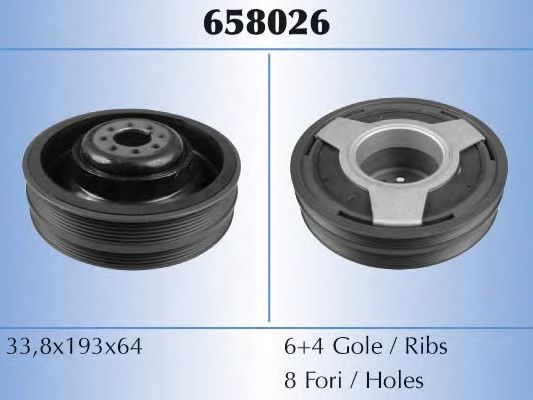 MALÒ 658026 Ременный шкив, коленчатый вал 