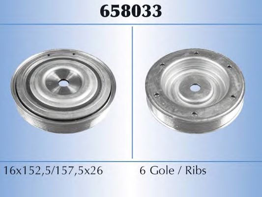 MALÒ 658033 Ременный шкив, коленчатый вал для PEUGEOT 407 (Пежо 407) MALÒ 658033 Ременный шкив, коленчатый вал для PEUGEOT 407 (Пежо 407)