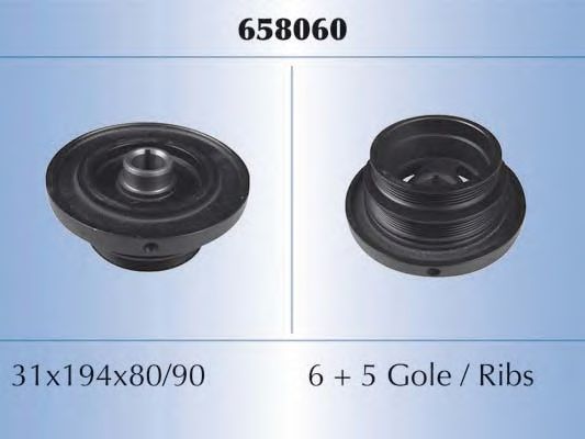MALÒ 658060 Ременный шкив, коленчатый вал для BMW 7 (Бмв 7) MALÒ 658060 Ременный шкив, коленчатый вал для BMW 7 (Бмв 7)