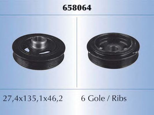 MALÒ 658064 Ременный шкив, коленчатый вал для TOYOTA RAV 4 II (Тойота/тоета Рав 4 2) MALÒ 658064 Ременный шкив, коленчатый вал для TOYOTA RAV 4 II (Тойота/тоета Рав 4 2)