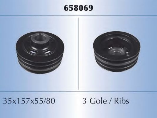 MALÒ 658069 Ременный шкив, коленчатый вал для VOLVO 740 (Вольво 740) MALÒ 658069 Ременный шкив, коленчатый вал для VOLVO 740 (Вольво 740)
