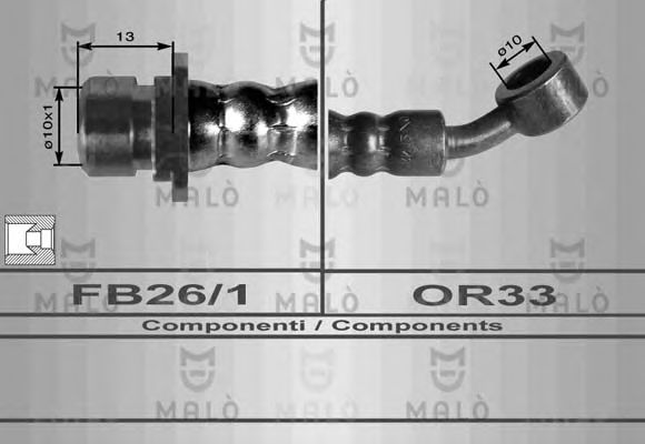 MALÒ 80021 Тормозной шланг для HONDA (Хонда) MALÒ 80021 Тормозной шланг для HONDA (Хонда)