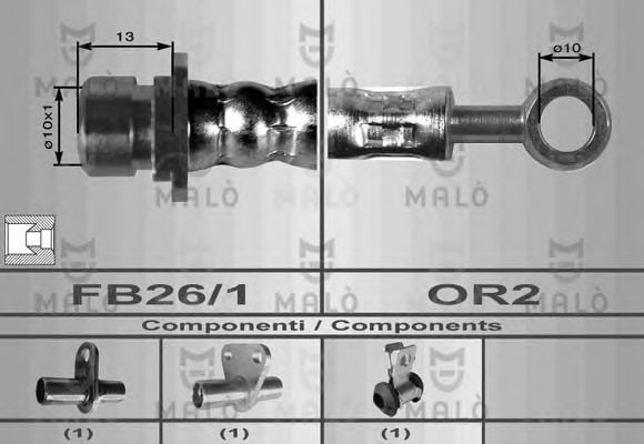 MALÒ 80034 Тормозной шланг для JEEP (Джип) MALÒ 80034 Тормозной шланг для JEEP (Джип)