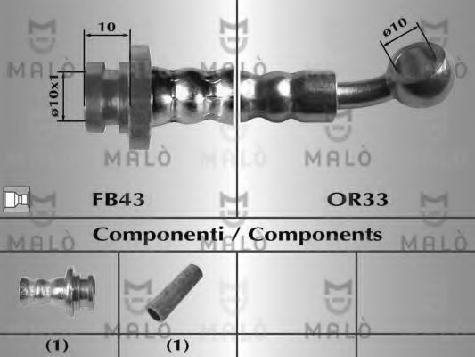 MALÒ 80053 Тормозной шланг для NISSAN (Ниссан) MALÒ 80053 Тормозной шланг для NISSAN (Ниссан)