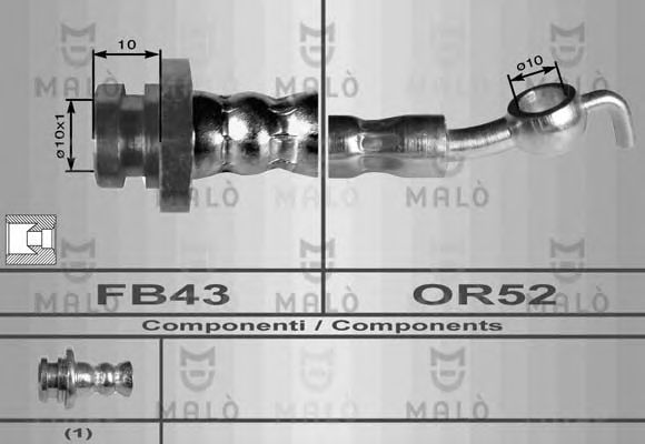 MALÒ 80099 Тормозной шланг для NISSAN (Ниссан) MALÒ 80099 Тормозной шланг для NISSAN (Ниссан)
