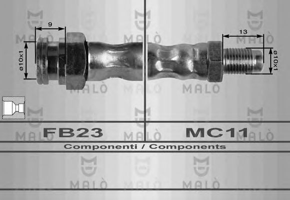 MALÒ 8010 Тормозной шланг для SKODA (Шкода) MALÒ 8010 Тормозной шланг для SKODA (Шкода)