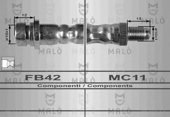 MALÒ 8011 Тормозной шланг для MERCEDESBENZ (Мерседес бенц) MALÒ 8011 Тормозной шланг для MERCEDESBENZ (Мерседес бенц)