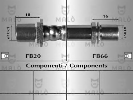MALÒ 80145 Тормозной шланг для TOYOTA TACOMA II (Тойота/тоета Таcома 2) MALÒ 80145 Тормозной шланг для TOYOTA TACOMA II (Тойота/тоета Таcома 2)
