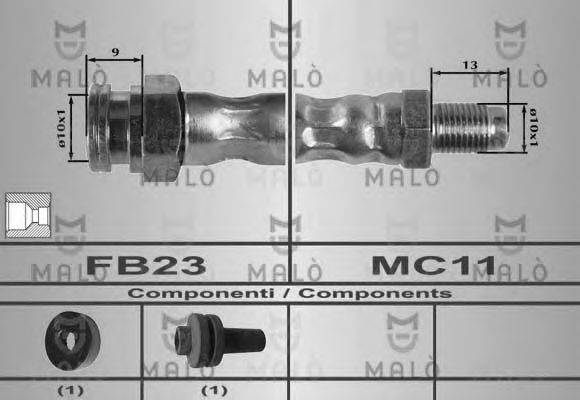 MALÒ 80243 Тормозной шланг для FIAT (Фиат) MALÒ 80243 Тормозной шланг для FIAT (Фиат)