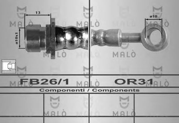 MALÒ 80291 Тормозной шланг для HONDA ACCORD VII (Хонда Аккорд 7) MALÒ 80291 Тормозной шланг для HONDA ACCORD VII (Хонда Аккорд 7)