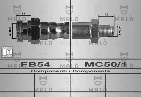 MALÒ 80351 Тормозной шланг для MITSUBISHI GRANDIS (Митсубиши/митсубиси Грандис) MALÒ 80351 Тормозной шланг для MITSUBISHI GRANDIS (Митсубиши/митсубиси Грандис)