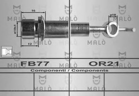 MALÒ 80365 Тормозной шланг для TOYOTA (Тойота/тоета) MALÒ 80365 Тормозной шланг для TOYOTA (Тойота/тоета)