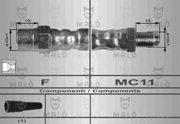 MALÒ 8037 Тормозной шланг для AUDI 90 (Ауди 90) MALÒ 8037 Тормозной шланг для AUDI 90 (Ауди 90)