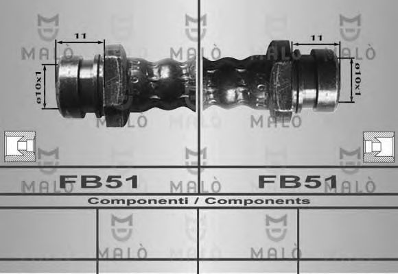 MALÒ 80371 Тормозной шланг для HYUNDAI EXCEL (Хендай Эxcэл) MALÒ 80371 Тормозной шланг для HYUNDAI EXCEL (Хендай Эxcэл)