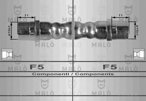 MALÒ 8038 Тормозной шланг для AUDI 90 (Ауди 90) MALÒ 8038 Тормозной шланг для AUDI 90 (Ауди 90)