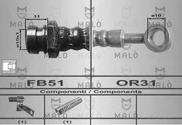 MALÒ 80476 Тормозной шланг для HYUNDAI EXCEL (Хендай Эxcэл) MALÒ 80476 Тормозной шланг для HYUNDAI EXCEL (Хендай Эxcэл)