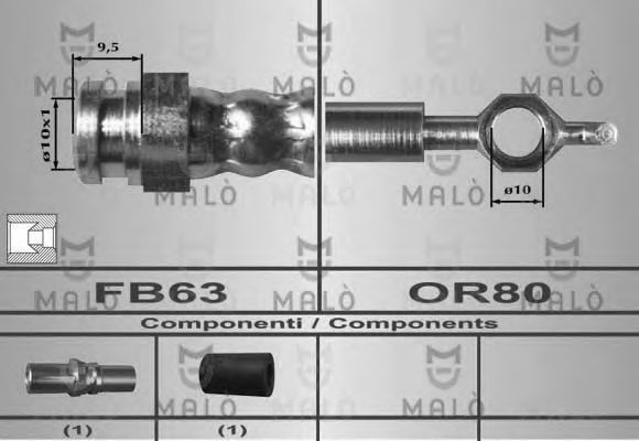 MALÒ 80545 Тормозной шланг для MAZDA (Мазда) MALÒ 80545 Тормозной шланг для MAZDA (Мазда)