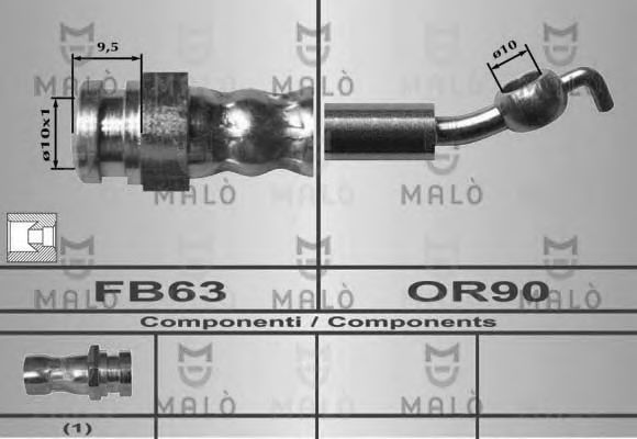 MALÒ 80547 Тормозной шланг для MAZDA (Мазда) MALÒ 80547 Тормозной шланг для MAZDA (Мазда)