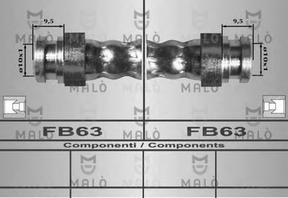 MALÒ 80548 Тормозной шланг для MAZDA (Мазда) MALÒ 80548 Тормозной шланг для MAZDA (Мазда)