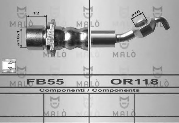 MALÒ 80610 Тормозной шланг для TOYOTA (Тойота/тоета) MALÒ 80610 Тормозной шланг для TOYOTA (Тойота/тоета)