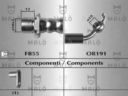 MALÒ 80645 Тормозной шланг для TOYOTA (Тойота/тоета) MALÒ 80645 Тормозной шланг для TOYOTA (Тойота/тоета)