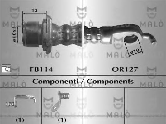 MALÒ 80650 Тормозной шланг для TOYOTA (Тойота/тоета) MALÒ 80650 Тормозной шланг для TOYOTA (Тойота/тоета)