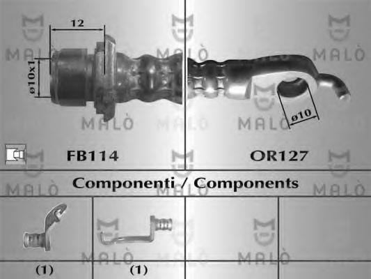 MALÒ 80651 Тормозной шланг для TOYOTA (Тойота/тоета) MALÒ 80651 Тормозной шланг для TOYOTA (Тойота/тоета)