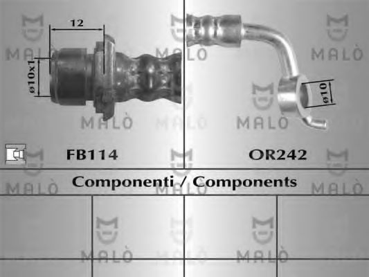 MALÒ 80653 Тормозной шланг для TOYOTA (Тойота/тоета) MALÒ 80653 Тормозной шланг для TOYOTA (Тойота/тоета)