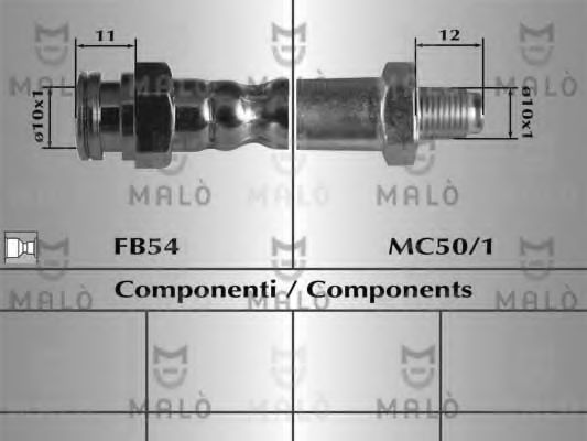 MALÒ 80665 Тормозной шланг для MITSUBISHI (Митсубиши/митсубиси) MALÒ 80665 Тормозной шланг для MITSUBISHI (Митсубиши/митсубиси)