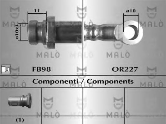 MALÒ 80681 Тормозной шланг для MITSUBISHI SHOGUN III (Митсубиши/митсубиси Шогун 3) MALÒ 80681 Тормозной шланг для MITSUBISHI SHOGUN III (Митсубиши/митсубиси Шогун 3)