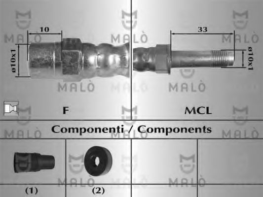MALÒ 80716 Тормозной шланг для VOLVO XC90 I (Вольво Xc90 1) MALÒ 80716 Тормозной шланг для VOLVO XC90 I (Вольво Xc90 1)