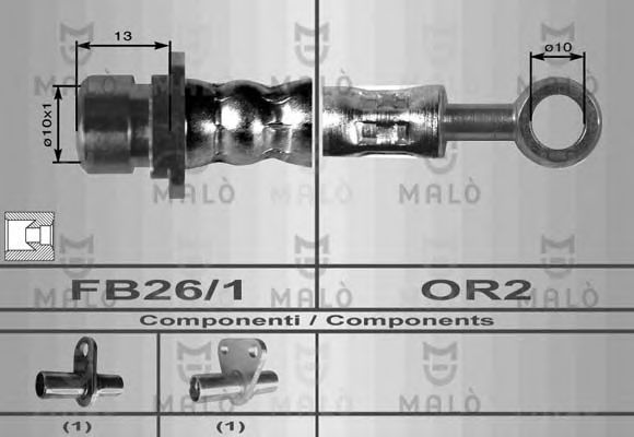 MALÒ 8094 Тормозной шланг для HONDA (Хонда) MALÒ 8094 Тормозной шланг для HONDA (Хонда)