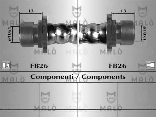 MALÒ 80979 Тормозной шланг для HONDA JAZZ II (Хонда Джаз 2) MALÒ 80979 Тормозной шланг для HONDA JAZZ II (Хонда Джаз 2)
