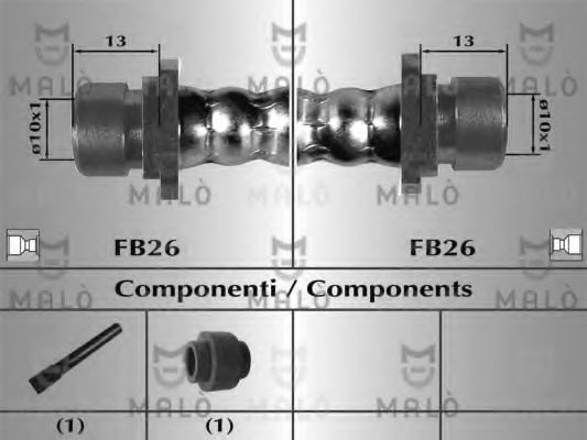 MALÒ 80997 Тормозной шланг для LAND ROVER RANGE ROVER SPORT (Ленд ровер/лэнд ровер Рангэ ровер спорт) MALÒ 80997 Тормозной шланг для LAND ROVER RANGE ROVER SPORT (Ленд ровер/лэнд ровер Рангэ ровер спорт)