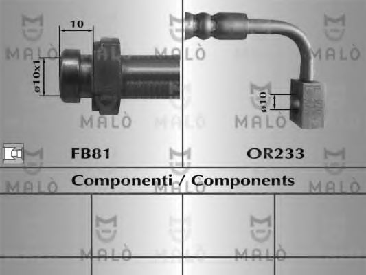 MALÒ 81019 Тормозной шланг для FIAT FREEMONT (Фиат Фрээмонт) MALÒ 81019 Тормозной шланг для FIAT FREEMONT (Фиат Фрээмонт)