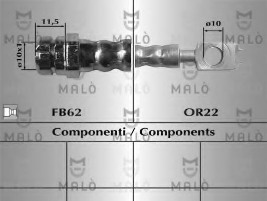 MALÒ 81044 Тормозной шланг для HYUNDAI IX20 (Хендай Иx20)