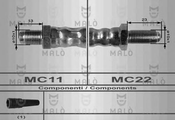 MALÒ 8205 Тормозной шланг для DAF (Даф) MALÒ 8205 Тормозной шланг для DAF (Даф)