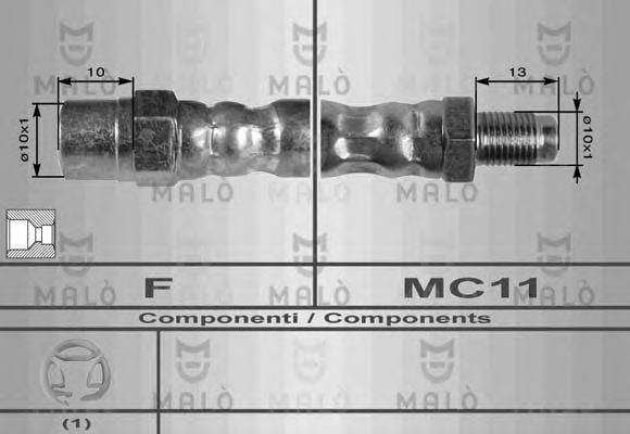 MALÒ 8233 Тормозной шланг для ALFA-ROMEO (Алфа-ромэо) MALÒ 8233 Тормозной шланг для ALFA-ROMEO (Алфа-ромэо)