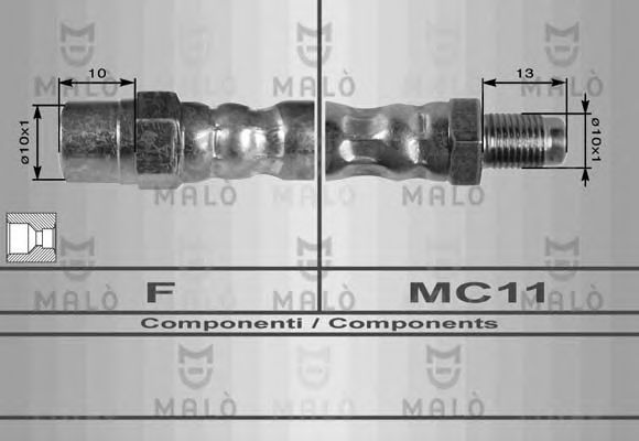 MALÒ 8289 Тормозной шланг для ALFA-ROMEO (Алфа-ромэо) MALÒ 8289 Тормозной шланг для ALFA-ROMEO (Алфа-ромэо)