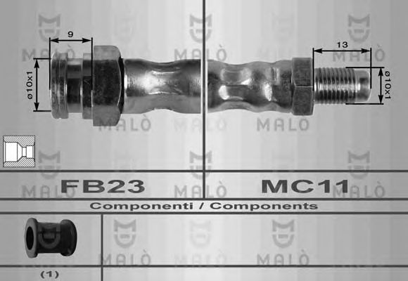 MALÒ 8350 Тормозной шланг для ALFA-ROMEO (Алфа-ромэо) MALÒ 8350 Тормозной шланг для ALFA-ROMEO (Алфа-ромэо)